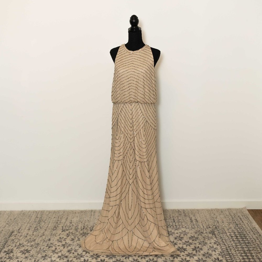 Adrianna Papell Art Deco Beaded Gown